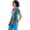 BARCO One Printed Scrub Top for Women – 4-Pocket, Moisture-Wicking V-Neck Shirt with 360 Spandex Stretch(Ultra Radiant)