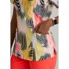 BARCO One Printed Scrub Top for Women – 4-Pocket, Moisture-Wicking V-Neck Shirt with 360 Spandex Stretch(Zebra Brilliance)