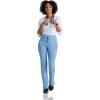 BARCO One Uplift Classic Fit Tapered Leg Scrub Pant for Women – 5-Pocket, Mid-Rise Scrub Bottoms with 360 Spandex Stretch(Ciel Blue)