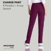 BARCO Skechers Vitality Charge Scrub Pant for Women – Mid-Rise Medical Pant, 4-Way Stretch Women’s Scrub Pant(Wine)