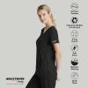 BARCO Skechers Vitality Charge Scrub Top for Women – V-Neck Medical Top, 4-Way Stretch Women’s Scrub Top(Black)