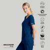 BARCO Skechers Vitality Charge Scrub Top for Women – V-Neck Medical Top, 4-Way Stretch Women’s Scrub Top(Navy)