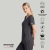 BARCO Skechers Vitality Charge Scrub Top for Women – V-Neck Medical Top, 4-Way Stretch Women’s Scrub Top(Pewter)