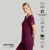 BARCO Skechers Vitality Charge Scrub Top for Women – V-Neck Medical Top, 4-Way Stretch Women’s Scrub Top(Wine)