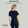 BARCO Skechers Vitality Electra Classic Fit Scrub Top for Women’s 3-Pocket V-Neck Top with Moisture Wicking Fabric(Navy)