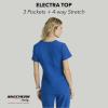 BARCO Skechers Vitality Electra Classic Fit Scrub Top for Women’s 3-Pocket V-Neck Top with Moisture Wicking Fabric(New Royal)