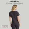 BARCO Skechers Vitality Electra Classic Fit Scrub Top for Women’s 3-Pocket V-Neck Top with Moisture Wicking Fabric(Pewter)