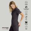 BARCO Skechers Vitality Electra Classic Fit Scrub Top for Women’s 3-Pocket V-Neck Top with Moisture Wicking Fabric(Pewter)