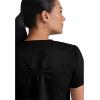 Grey’s Anatomy Women’s Two Pocket V-Neck Scrub Top with Shirring Back(Black)