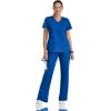 Grey’s Anatomy Women’s Two Pocket V-Neck Scrub Top with Shirring Back(Galaxy)