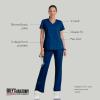Grey’s Anatomy Women’s Two Pocket V-Neck Scrub Top with Shirring Back(Indigo)