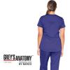 Grey’s Anatomy Women’s Two Pocket V-Neck Scrub Top with Shirring Back(Purple Rain)