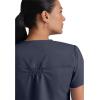 Grey’s Anatomy Women’s Two Pocket V-Neck Scrub Top with Shirring Back(Steel)