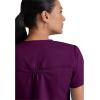 Grey’s Anatomy Women’s Two Pocket V-Neck Scrub Top with Shirring Back(Wine)