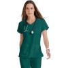BARCO Grey’s Anatomy Scrubs – Cora Scrub Top for Women, Crossover V-Neck, Fitted Back Super-Soft Women’s Scrub Top(Hunter Green)