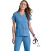 BARCO Grey’s Anatomy Scrubs – Riley Scrub Top for Women, V-Neck Super-Soft Women’s Scrub Top(Ceil Blue)