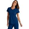 BARCO Grey’s Anatomy Spandex Stretch Direct – Bolt Scrub Top for Women, V-Neck Women’s Scrub Top(Indigo (Navy))