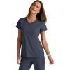 BARCO Grey’s Anatomy Spandex Stretch Direct – Bolt Scrub Top for Women, V-Neck Women’s Scrub Top(Steel)