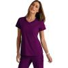 BARCO Grey’s Anatomy Spandex Stretch Direct – Bolt Scrub Top for Women, V-Neck Women’s Scrub Top(Wine)