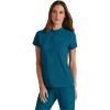 BARCO Grey’s Anatomy Spandex Stretch Direct – Rush Scrub Top for Women, Snap Collar Women’s Scrub Top(Bahama)
