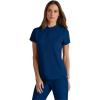 BARCO Grey’s Anatomy Spandex Stretch Direct – Rush Scrub Top for Women, Snap Collar Women’s Scrub Top(Indigo (Navy))