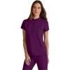 BARCO Grey’s Anatomy Spandex Stretch Direct – Rush Scrub Top for Women, Snap Collar Women’s Scrub Top(Wine)