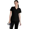BARCO ONE Women’s Pulse Scrub Top, Sporty V-Neck Medical Top w/ 4-Way Stretch & 5 Pockets(Black)