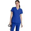 BARCO ONE Women’s Pulse Scrub Top, Sporty V-Neck Medical Top w/ 4-Way Stretch & 5 Pockets(Cobalt)