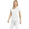 BARCO ONE Women’s Pulse Scrub Top, Sporty V-Neck Medical Top w/ 4-Way Stretch & 5 Pockets(White)