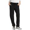 BARCO One Bounce Classic Fit Convertible Scrub Pant for Women – 6-Pocket, Mid-Rise Straight Leg with 360 Spandex Stretch(Black)