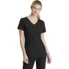 BARCO Skechers Vitality Charge Scrub Top for Women – V-Neck Medical Top, 4-Way Stretch Women’s Scrub Top(Black)