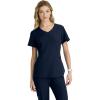 BARCO Skechers Vitality Electra Classic Fit Scrub Top for Women’s 3-Pocket V-Neck Top with Moisture Wicking Fabric(Navy)