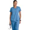 Grey’s Anatomy Women’s Two Pocket V-Neck Scrub Top with Shirring Back(Ciel Blue)