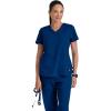 Grey’s Anatomy Women’s Two Pocket V-Neck Scrub Top with Shirring Back(Indigo)