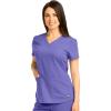 Grey’s Anatomy Women’s Two Pocket V-Neck Scrub Top with Shirring Back(Passion Purple)