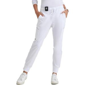 BARCO Grey’s Anatomy Scrubs – Kira Scrub Jogger for Women, Yoga Style Mid-Rise Soft Touch Fabric Women’s Scrub Pant(White)