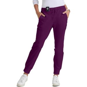BARCO Grey’s Anatomy Scrubs – Kira Scrub Jogger for Women, Yoga Style Mid-Rise Soft Touch Fabric Women’s Scrub Pant(Wine)