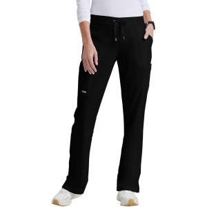BARCO Grey’s Anatomy Scrubs – Mia Scrub Pant for Women, Elastic Back Waist, Mid-Rise Shaped Leg Women’s Scrub Pant(Black)