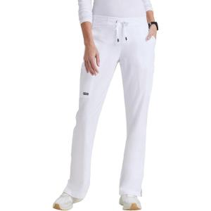 BARCO Grey’s Anatomy Scrubs – Mia Scrub Pant for Women, Elastic Back Waist, Mid-Rise Shaped Leg Women’s Scrub Pant(White)