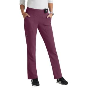BARCO Grey’s Anatomy Spandex Stretch Direct – Relay Scrub Pant for Women, Tapered Women’s Scrub Pant(Wine)