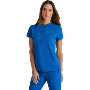 BARCO Grey’s Anatomy Spandex Stretch Direct – Rush Scrub Top for Women, Snap Collar Women’s Scrub Top(New Royal)
