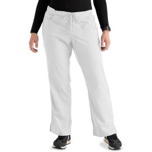 BARCO Grey’s Anatomy Women’s Riley Pant, Easy Care Medical Scrub Pant w/ 5 Pockets & Flared Leg(White)