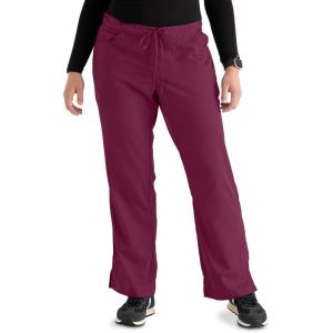 BARCO Grey’s Anatomy Women’s Riley Pant, Easy Care Medical Scrub Pant w/ 5 Pockets & Flared Leg(Wine)