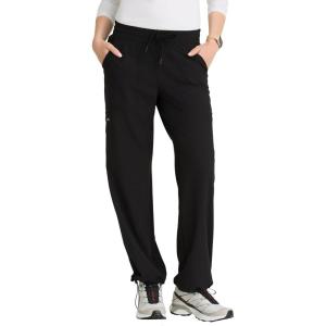 BARCO One Bounce Classic Fit Convertible Scrub Pant for Women – 6-Pocket, Mid-Rise Straight Leg with 360 Spandex Stretch(Black)