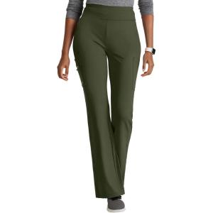 BARCO One Performance Knit Sprint Scrub Pant for Women – 7-Pocket, High-Rise Yoga Pants with 360 Spandex Stretch(Olive)