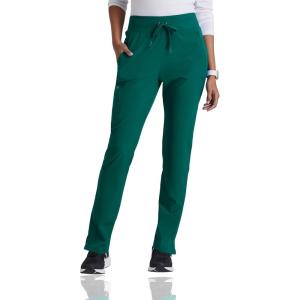 BARCO One Uplift Classic Fit Tapered Leg Scrub Pant for Women – 5-Pocket, Mid-Rise Scrub Bottoms with 360 Spandex Stretch(Hunter Green)