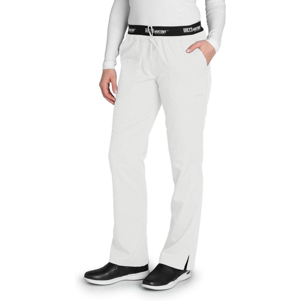 imageBARCO Greys Anatomy Active 4275 Womens Logo Waist Drawstring PantWhite