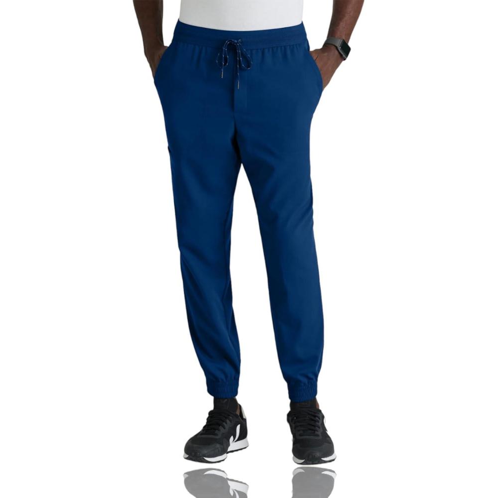 imageBARCO Greys Anatomy Spandex Stretch Direct  Striker Scrub Jogger for Men Elastic Waist Band Mens Scrub PantIndigo Navy