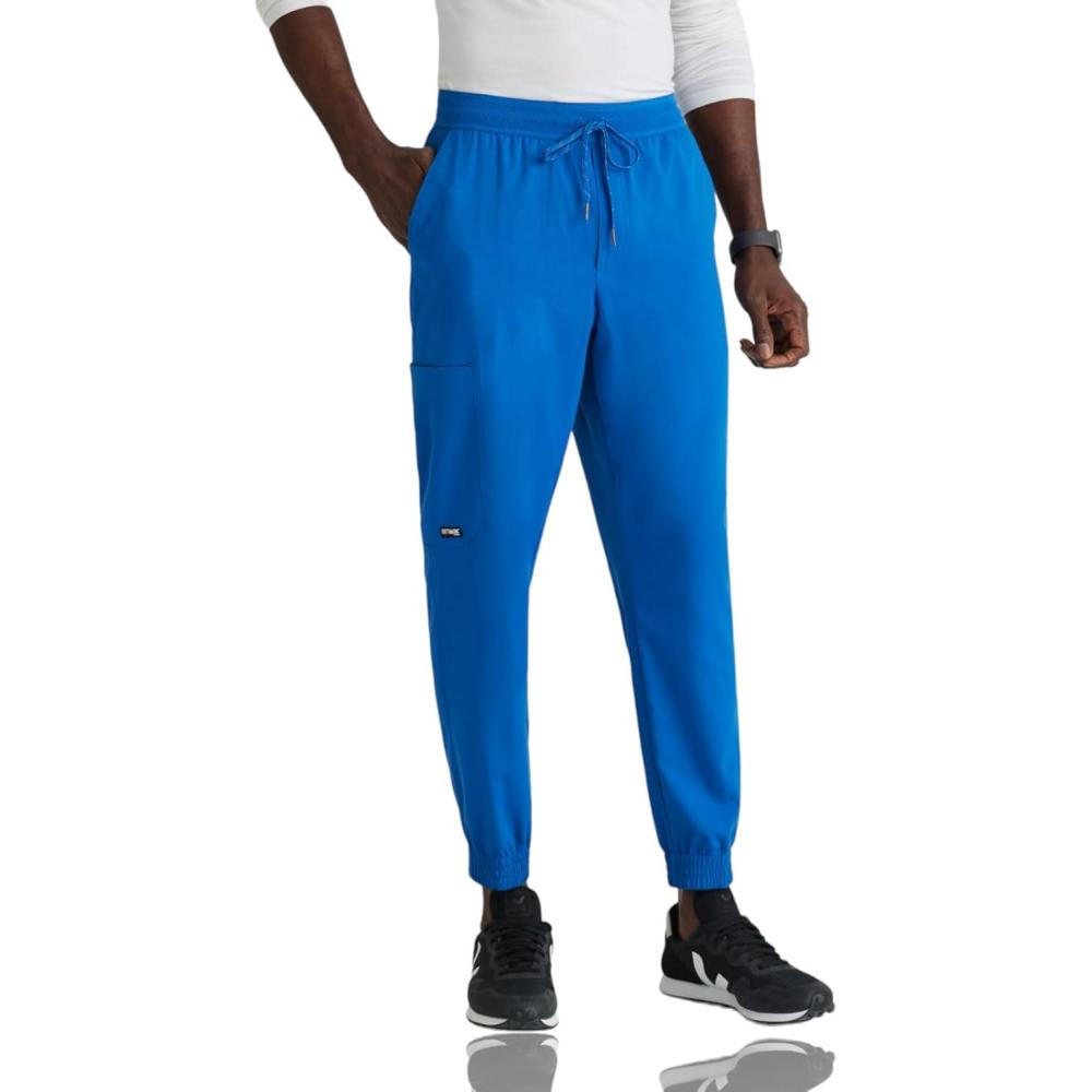 imageBARCO Greys Anatomy Spandex Stretch Direct  Striker Scrub Jogger for Men Elastic Waist Band Mens Scrub PantNew Royal