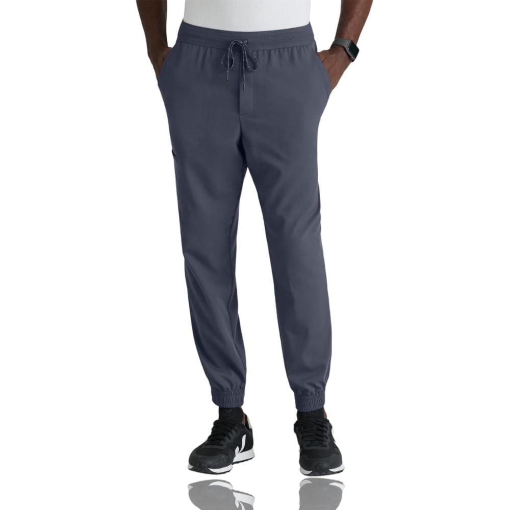 imageBARCO Greys Anatomy Spandex Stretch Direct  Striker Scrub Jogger for Men Elastic Waist Band Mens Scrub PantSteel